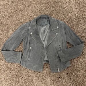 Grey Suede Moto Jacket
